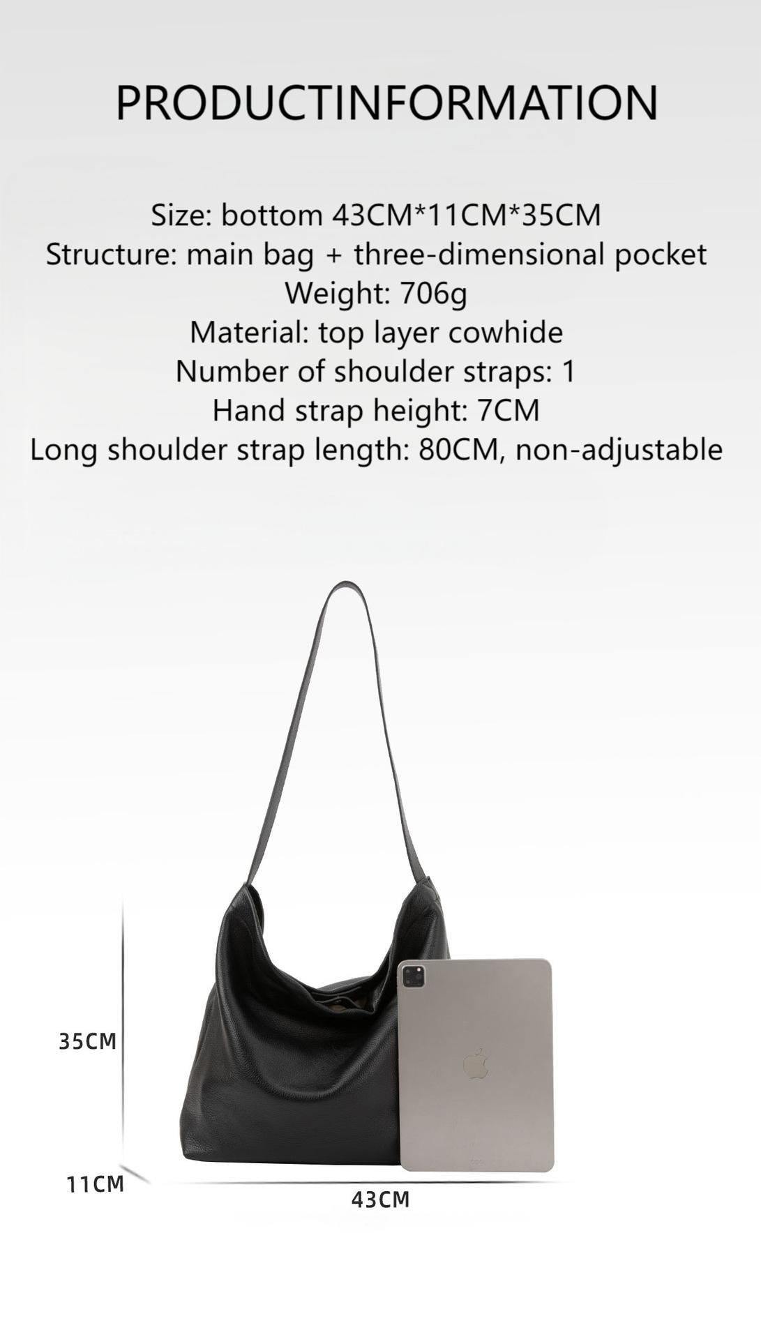 Tote bag for women 2025 new single-shoulder casual large-capacity first-layer genuine cowhide commuter bag