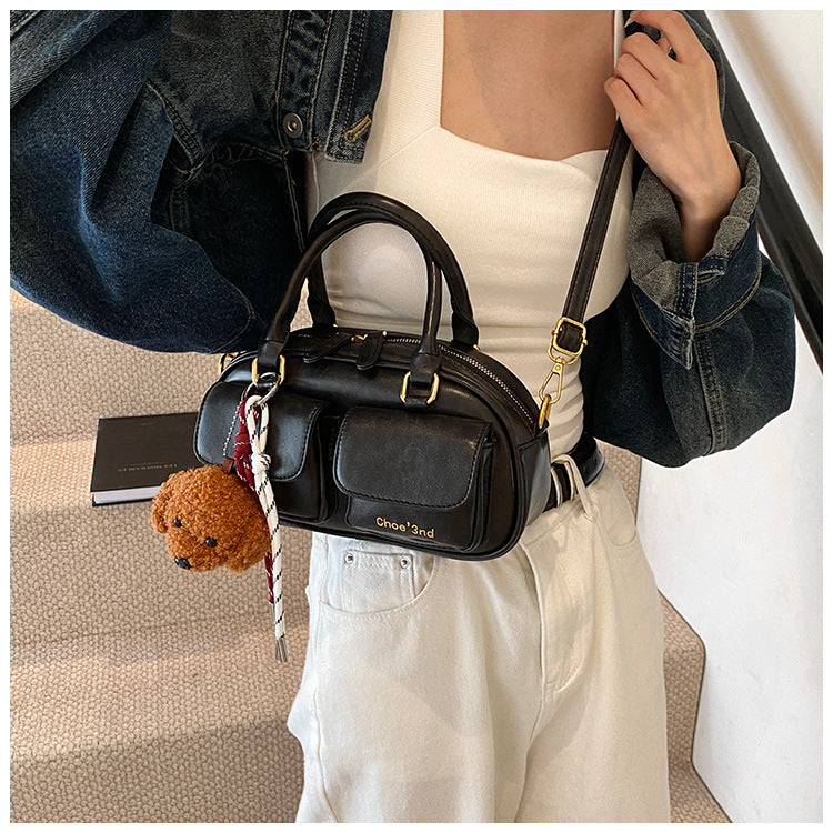 2025 Spring New Retro Niche Boston Handbag Single Shoulder Crossbody Bag