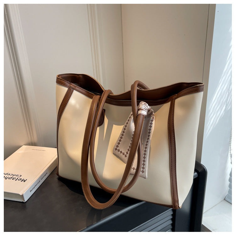 2025 Spring and Summer New Textured Silk Scarf Shoulder Bag Underarm Commuter Tote Bag