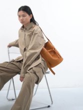 Bucket bag for women, large capacity, high-end, niche design, top-layer vegetable tanned genuine cowhide, retro texture shoulder bag