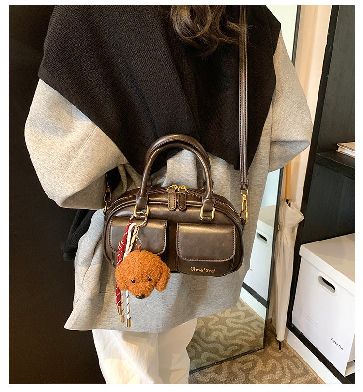 2025 Spring New Retro Niche Boston Handbag Single Shoulder Crossbody Bag