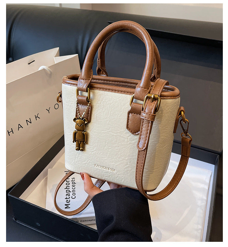 2025 new retro versatile messenger bag casual hand-held bucket bag