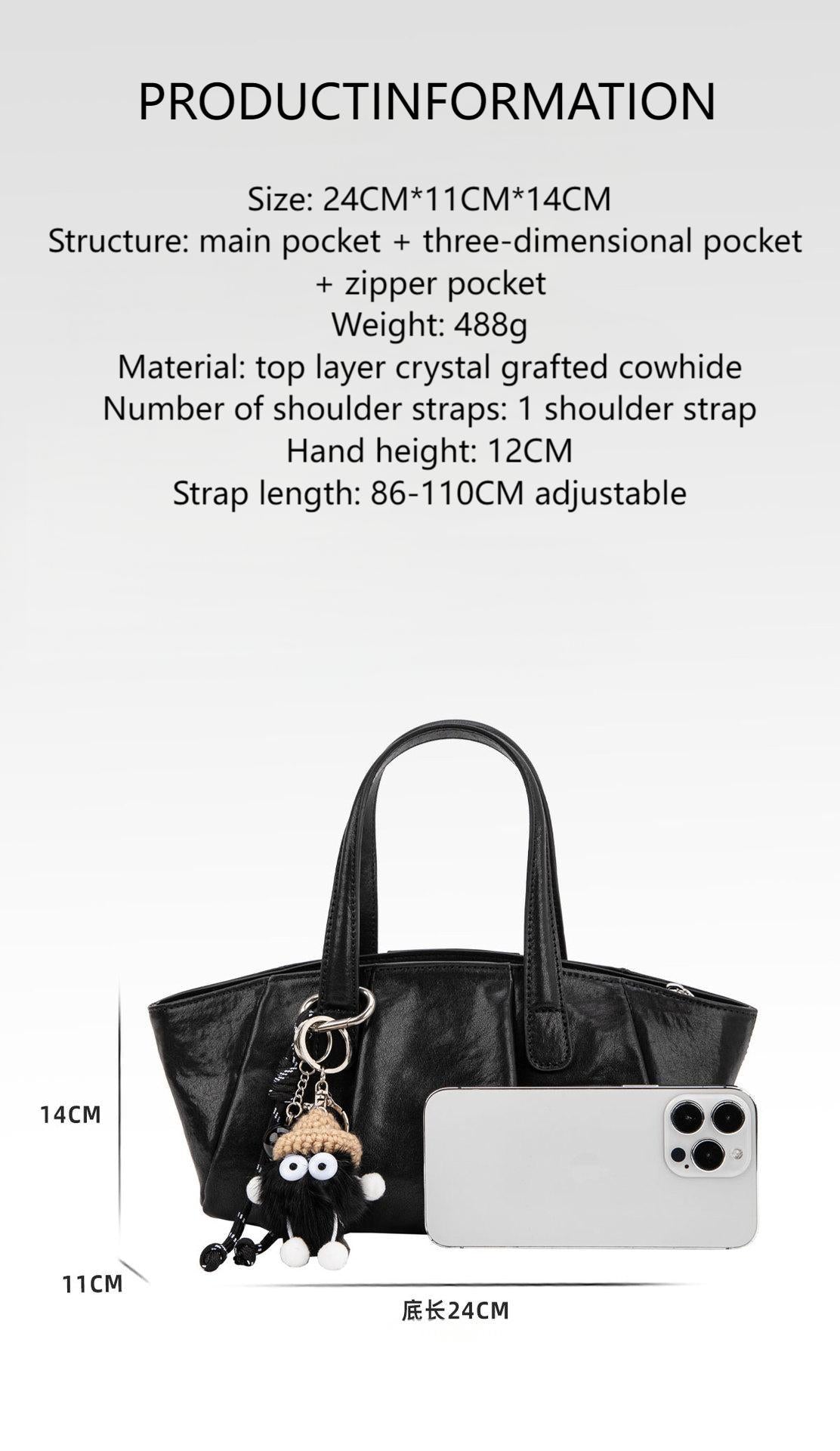 Tote bag for women, vegetable tanned top-layer genuine cowhide, one-shoulder, high-end 2024 new commuter bag