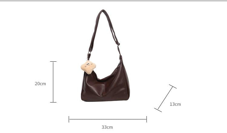 2025 new retro versatile shoulder messenger bag texture simple women's dumpling bag