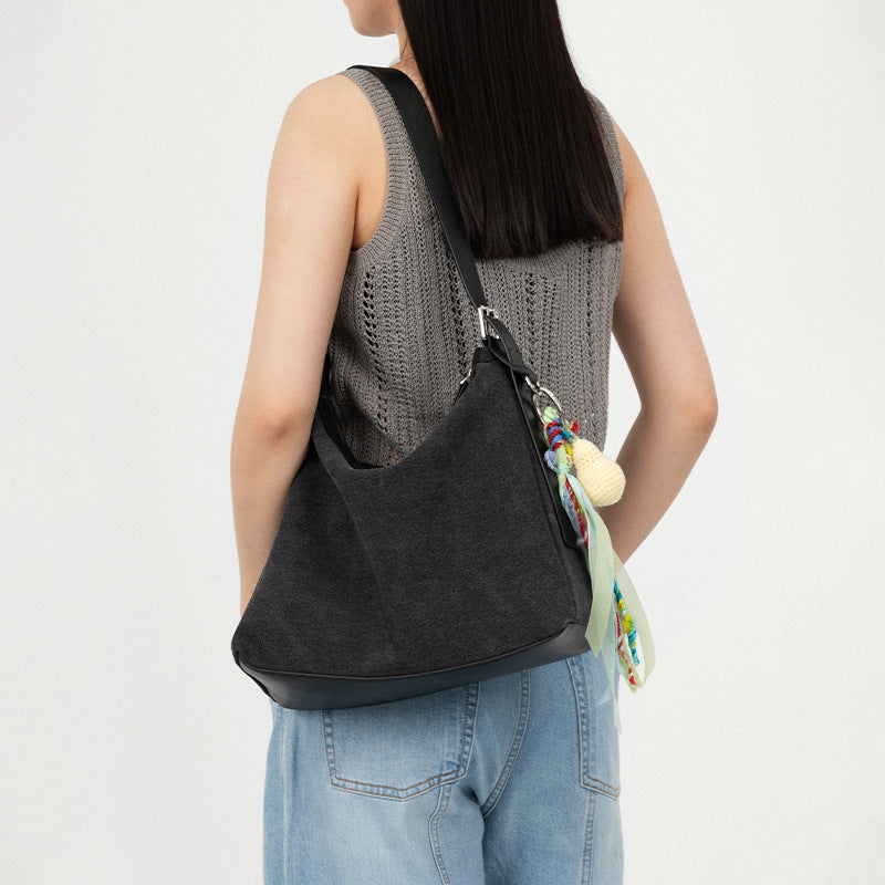 Tote bag for women, large capacity genuine cowhide casual high-end niche fashion shoulder underarm bag