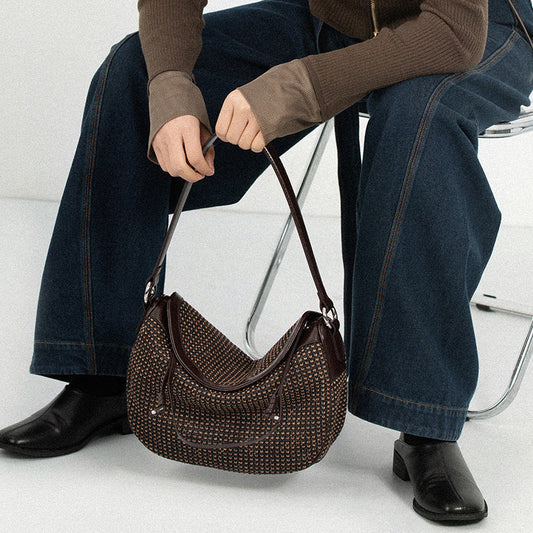 Woven bag for women, 2025 new style, high-end niche design, commuter handbag, shoulder bag
