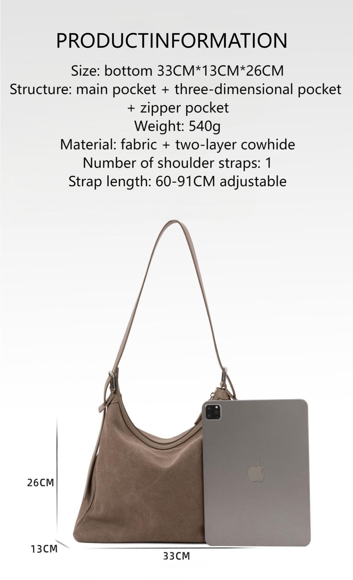Tote bag for women, large capacity genuine cowhide casual high-end niche fashion shoulder underarm bag