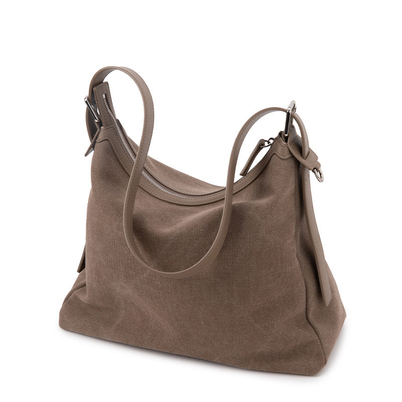 Tote bag for women, large capacity genuine cowhide casual high-end niche fashion shoulder underarm bag