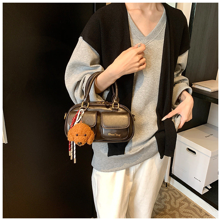 2025 Spring New Retro Niche Boston Handbag Single Shoulder Crossbody Bag