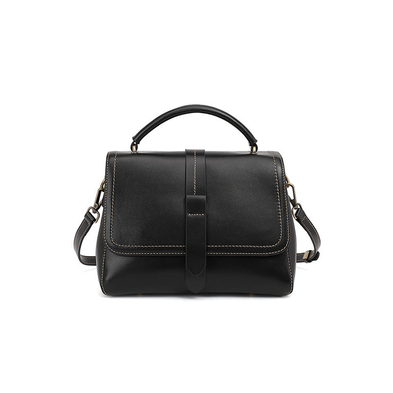2025 Winter New Fashion Hot Top Layer Cowhide Vegetable Tanned Leather Handbag Single Shoulder Crossbody Women's Bag Large Capacity Versatile