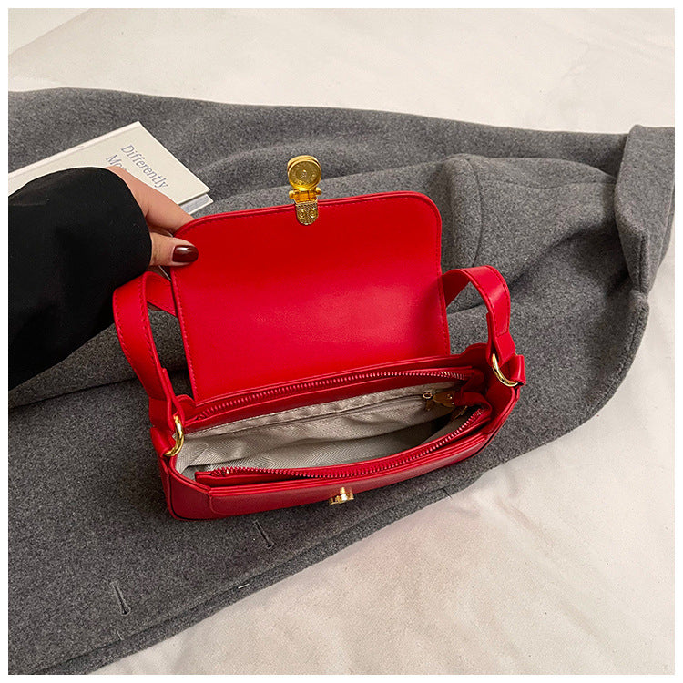 2025 new single-shoulder niche design fashionable ladies bag textured commuter handbag messenger bag temperament small bag