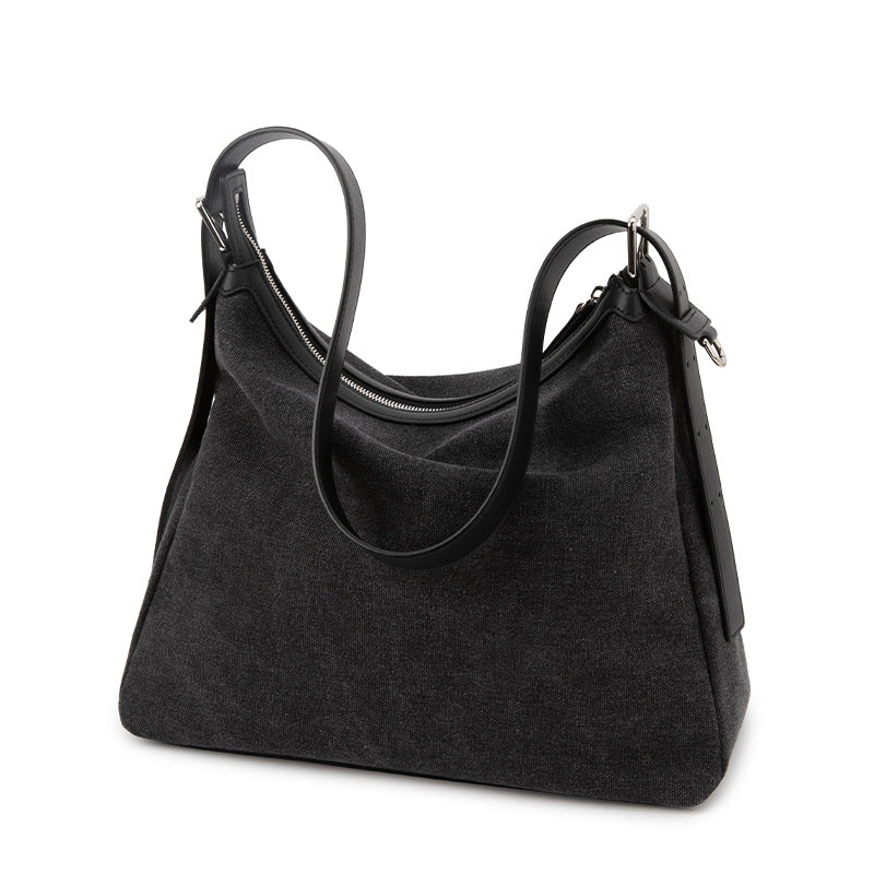 Tote bag for women, large capacity genuine cowhide casual high-end niche fashion shoulder underarm bag