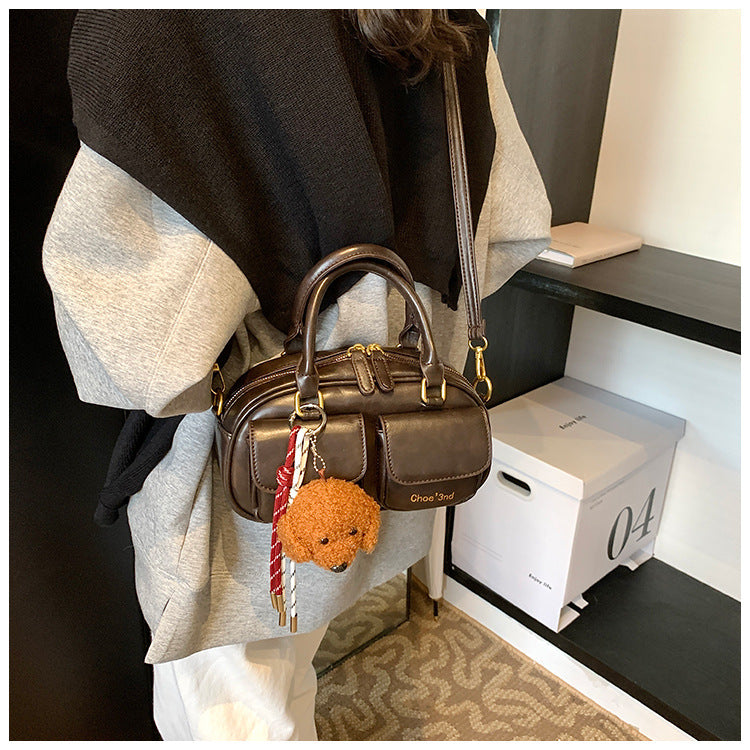2025 Spring New Retro Niche Boston Handbag Single Shoulder Crossbody Bag