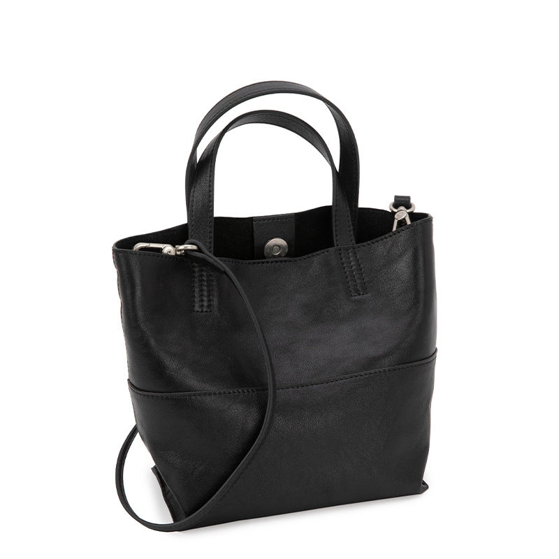 Bucket bag for women 2025 new crossbody niche design top layer vegetable tanned cowhide shoulder handbag