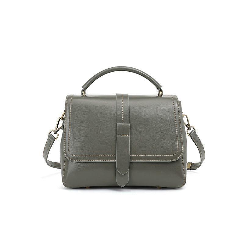 2025 Winter New Fashion Hot Top Layer Cowhide Vegetable Tanned Leather Handbag Single Shoulder Crossbody Women's Bag Large Capacity Versatile