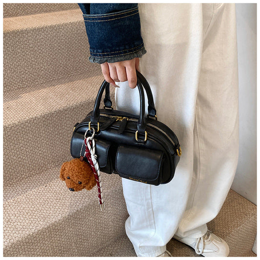 2025 Spring New Retro Niche Boston Handbag Single Shoulder Crossbody Bag