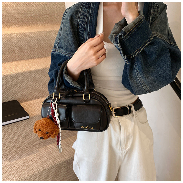2025 Spring New Retro Niche Boston Handbag Single Shoulder Crossbody Bag
