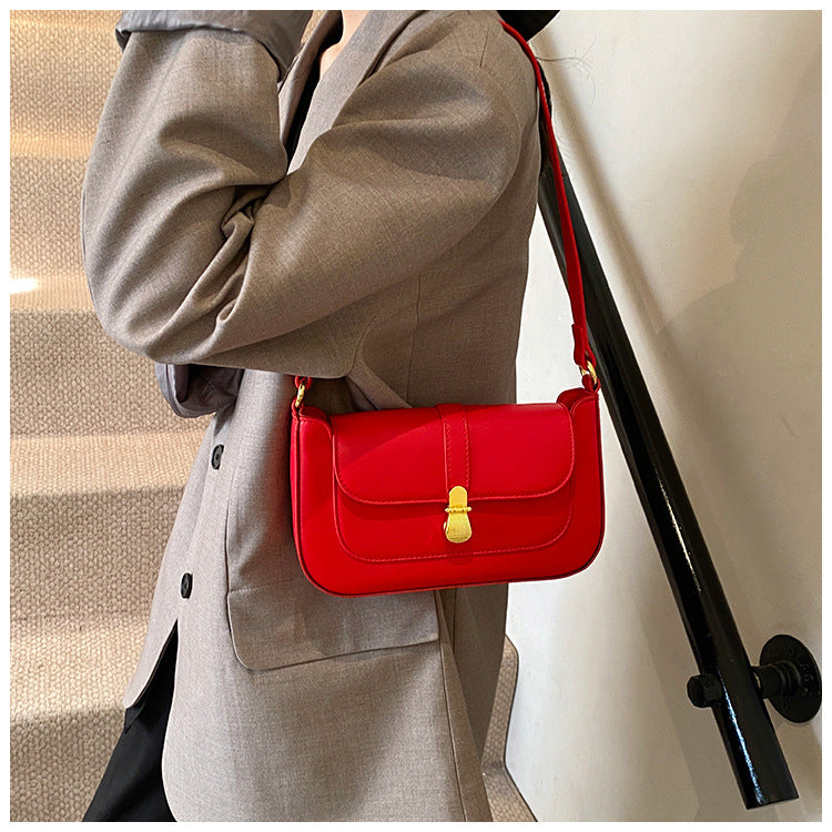 2025 new single-shoulder niche design fashionable ladies bag textured commuter handbag messenger bag temperament small bag