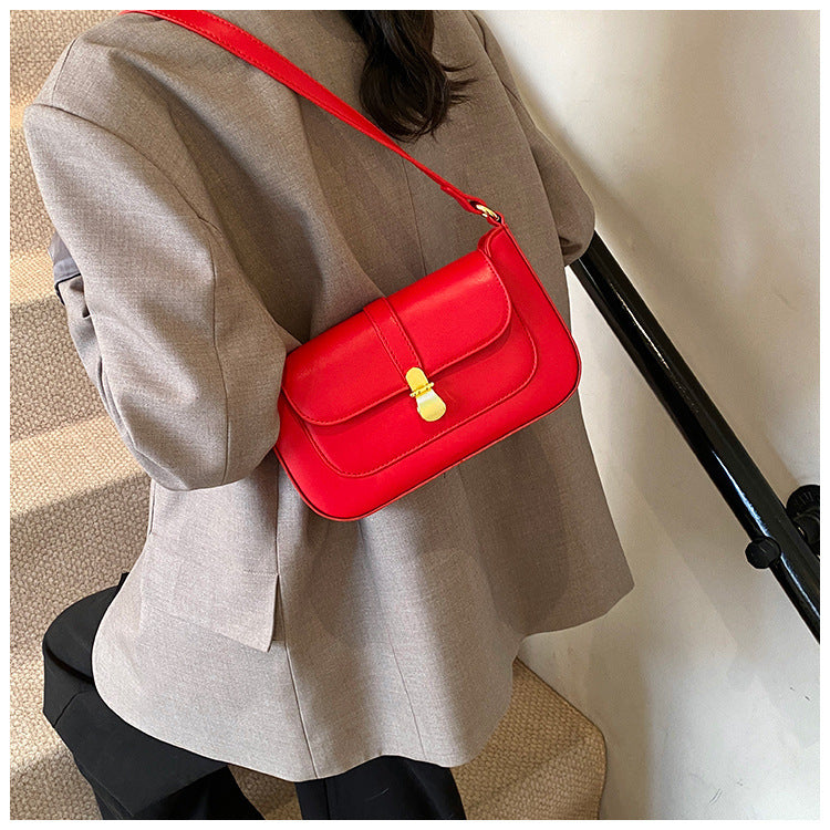 2025 new single-shoulder niche design fashionable ladies bag textured commuter handbag messenger bag temperament small bag