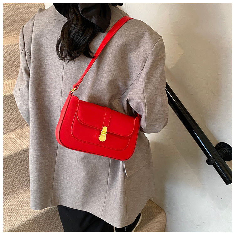 2025 new single-shoulder niche design fashionable ladies bag textured commuter handbag messenger bag temperament small bag