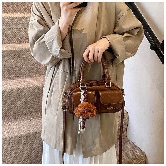 2025 Spring New Retro Niche Boston Handbag Single Shoulder Crossbody Bag