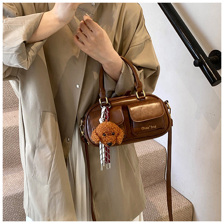 2025 Spring New Retro Niche Boston Handbag Single Shoulder Crossbody Bag