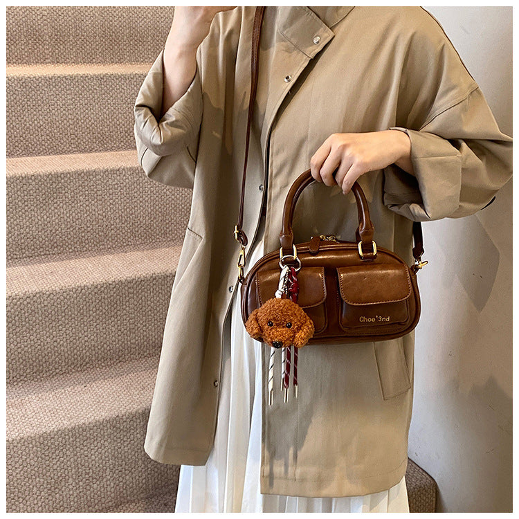 2025 Spring New Retro Niche Boston Handbag Single Shoulder Crossbody Bag