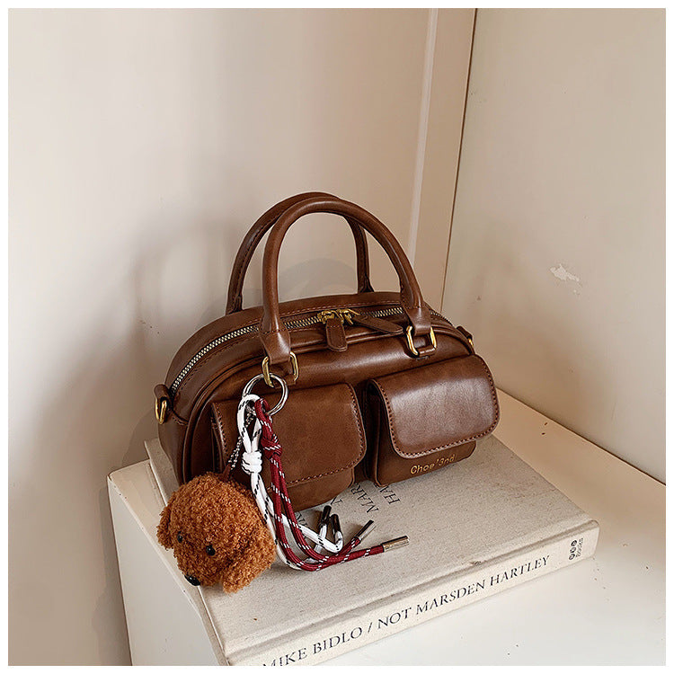 2025 Spring New Retro Niche Boston Handbag Single Shoulder Crossbody Bag