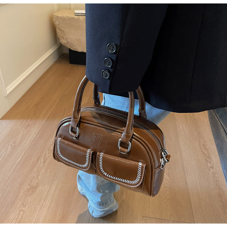 2025 new texture versatile shoulder bag fashionable and popular portable bowling bag