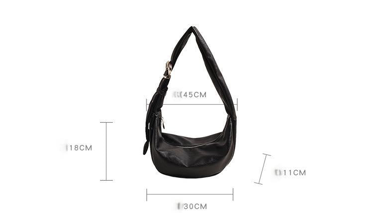 2025 new fashion solid color textured shoulder bag retro commuter crossbody dumpling bag